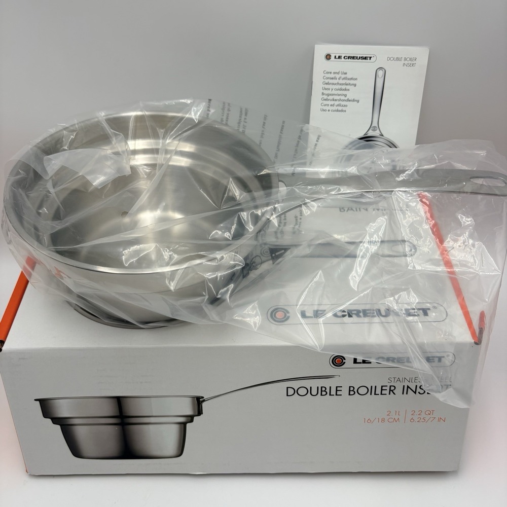 Le Creuset Stainless Steel Double Boiler Insert 2.2 Qt 16/18cm w/ Box